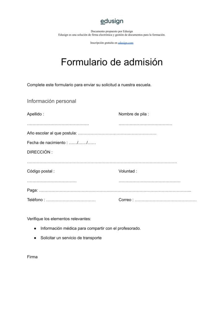 formas de preparar documentos para admisiones
